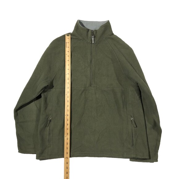 PROSPIRIT Mens L Green Fleece 1/4 Zip Zipped Pockets Pullover Sweatshirt - Picture 2 of 8